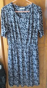 Abito donna bianco e nero stampa fiori nuovo senza etichette Abete e Salvia taglia 0X spandex/poliestere - Foto 1 di 5