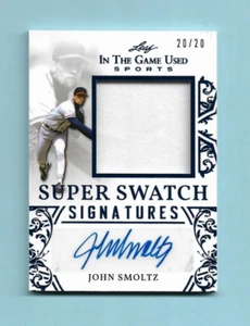 MAGLIA/AUTO 2020 John Smoltz Leaf ITG Super Swatch Firme! #20/20! - Foto 1 di 2