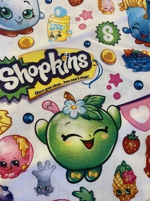 Shopkins Party COTTON FABRIC crafts quilt 1 YD 44" Wide Toys Anamorphic Rainbow - Image 1 of 4