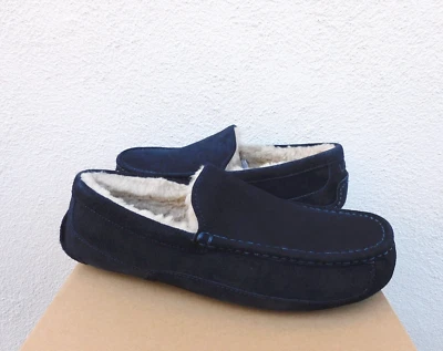 Zapatillas UGG ASCOT TRUE NAVY GAMUZA/LANA DE OVEJA, EE. UU. 12/ EUR 45 ~ SE ADAPTA A PEQUEÑAS ~ NUEVAS EN CAJA Foto 1 de 4