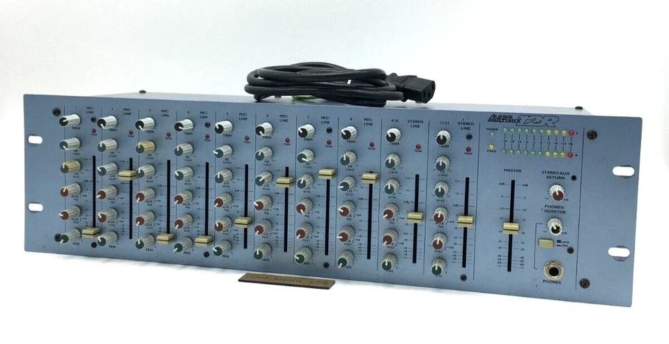 Alesis MultiMix 12R Rackmount 12-Channel Analog Mixer Working Tested w/ Cable - Image 1 of 4