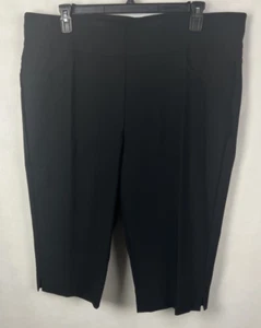 Rubino Rd. Pantalone donna Capri taglia 24W Core Essentials maglia orlo spacco nero D10 - Foto 1 di 11