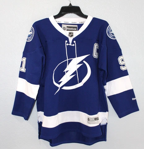 AUTHENTIC Steven Stamkos Lightning Reebok YOUTH Premier Breakaway Jersey L/XL Cover