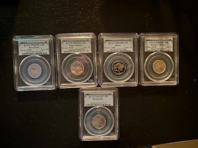 2004 2005 2006 S Proof Western Journey Nickel 5 Coin Series Set PCGS PR69DCAM - Image 1 of 1