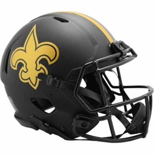 NUEVO CASCO DE FÚTBOL AMERICANO AUTÉNTICO ORLEANS SAINTS Black Eclipse NFL - Imagen 1 de 1