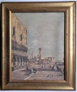 Venezia Palazzo Ducale e la Salute Francesco Guardi serigrafia bella cornice oro - Imagen 1 de 7
