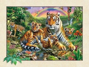 TIGER FAMILY- 3D PICTURE PRINT 400mm x 300mm - Picture 1 of 2