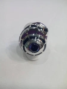 Anello donna fascia argento 925,smalto,zircone viola Ring Mis 20 idea regalo - Foto 1 di 1