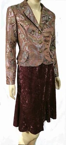 Vtg 90s Robbie Bee Baroque Velvet Skirt Jacket Set Size 10 NWT NOS - Picture 1 of 9