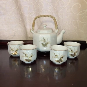 VTG Otagiri, CHO CHO Japanese Tea Set ~ Tea Pot And Cups, Gold Butterfly Floral. - Picture 1 of 14
