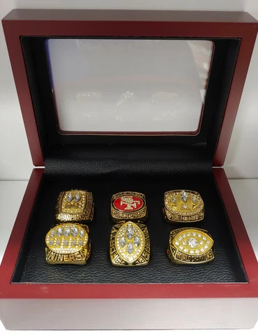 San Francisco 49ers - Super Bowl Champions 6 Ring Set W Box Montana Rice Young Cover