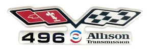 Chevy 496 Allison (FLAGS) EMBLEM Super Sized Silver - Foto 1 di 2