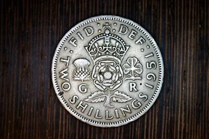 Great Britain 1951 2 Shilling KM878 Copper/Nickel **XF** #DW - Picture 1 of 2