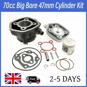 70cc Big Bore 47mm Cylinder Kit Head + Gasket for Aprilia SR 50 Yamaha Aerox 50 - Picture 1 of 8