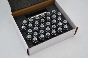 Set 32 Epoch Spline Lug Nut Kit Chrome 1/2" 1.9" Tall 1/2-20 - Picture 1 of 5