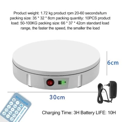 360 Degree Rotary Table for Photography 100kg Automatic Remote Control Angle - Image 1 of 4