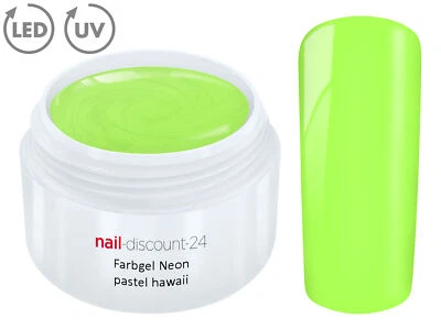 UV LED Farbgel NEON PASTEL HAWAII French Color Gel Modell Design Nagel Grün Tips - Bild 1 von 3