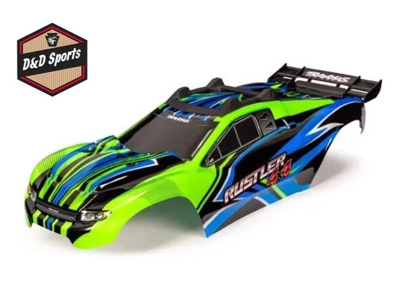 Traxxas 6734G Body, Rustler 4X4, Green & Blue - Image 1 of 1