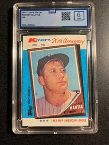 MICKEY MANTLE 1982 TOPPS MVP SERIES CARD-GRADED 6 - Picture 1 of 2