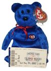 Ty Beanie Baby - DUSTY the Chicago Cubs Bear mit Ticket Stub (1 Spiel PROMO) MWMTs
