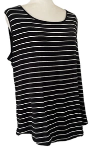 The Limited Womens Blouse Pullover Stripe Sleeveless Tank Black Size XL New - Picture 1 of 5