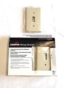 Single Gang Face Plate Ivory Colored Switch Covers Cooper Standard 10 Pack Home - Picture 1 of 4