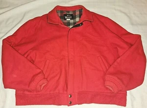 Vintage Woolrich Jacket Mens XXL Red Blanket Lined Bomber Coat 80s Zip Pocket - Picture 1 of 8