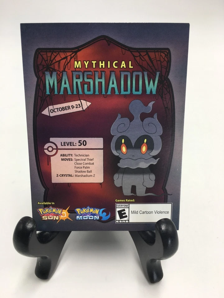 MYTHICAL MARSHADOW Pokemon Sun and Moon Event Code Cards EXPIRED (Nintendo 3DS) - Image 1 of 2