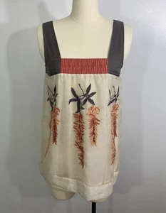 Yoana Baraschi Anthropologie Top Silk Embroidered Small - Picture 1 of 10