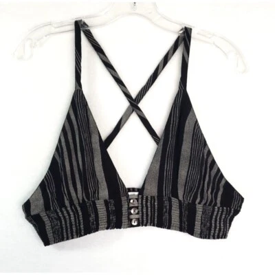 Top corto a rayas Topshop para mujer 12 cruzado trasero botón delantero festival boho Foto 1 de 4