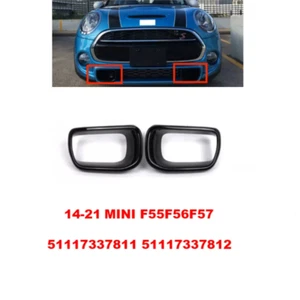 2 X Shiny Black For 2014-2021 MINI Cooper S F55 F56 F57 Front Fog Light Cover - Bild 1 von 3