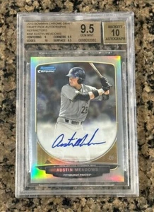 2013 Bowman Chrome Draft Austin Meadows Refractor Auto BGS 9.5 Gem Mint Low Pop - Picture 1 of 2
