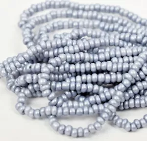 Cuentas de semillas de vidrio checo talla 11/0 ""PLATA PERLA MATE"" 1 Hank - Imagen 1 de 3