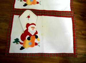 Weihnachten Handgefertigte Weihnachtsmann Tischsets und Servietten Set für 4 - Bild 1 von 7