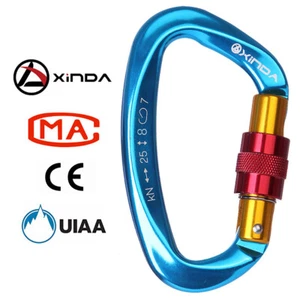 25KN Aluminum Alloy Screwgate Locking Carabiner D-Ring Hook for Climbing Caving - Picture 1 of 15