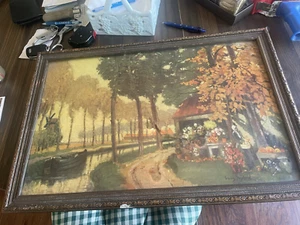 Dutch Flower Market, Vintage, Ornate Frame, Goldtone, Print by Louis Seybold - Picture 1 of 8