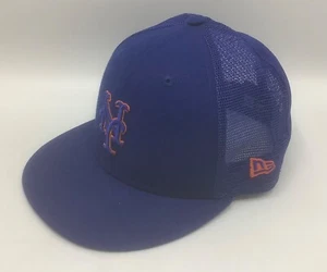 New York Mets-New Era 59FIFTY NETZ auf Feld Mütze Kappe - passend 7 1/4 Kappe - blau - Bild 1 von 7