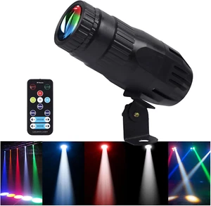 Pinspot Light Remote 4 in 1 Stage Spotlight 15W RGBW LED Beam Mirror Disco Ball - Picture 1 of 1