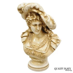 Vintage Royal Rudolstadt Small 8" Ceramic Porcelain Bust Figurine Statue - Picture 1 of 10