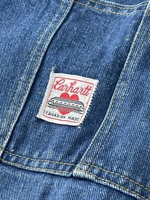 Vintage 1960’s Carhartt Denim Overalls Men’s Sz. 32/31 Made in Canada - Image 1 of 4