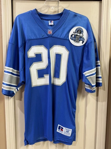 Barry Sanders #20 Blue Russell Athletic Detroit Lions￼ Size 48 Jersey 21 x 33 Cover