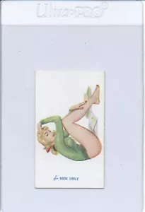 1953 Allman Pin Up Girls Green Longsleeve "Ask for Allman Always" Cigarette Card - Picture 1 of 2