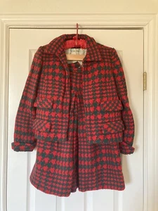 Conjunto Falda y Chaqueta Vintage Lana Rubí Lillie Pata de Gallo Navidad Elegante Años 50 - Imagen 1 de 19