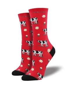 Cows and Daisies Socks Milk Dairy Farm Shoe Size 6-12 Animal Cow Sock NEW RARE - Picture 1 of 3
