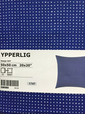 IKEA Ypperlig Kissenbezug blau-weiß 50x50cm Kissenhülle Reißverschluß BW Punkte - Bild 1 von 4