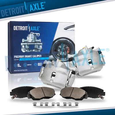 Front Disc Brake Calipers & Ceramic Brake Pads for Honda Civic Insight Acura EL - Image 1 of 4