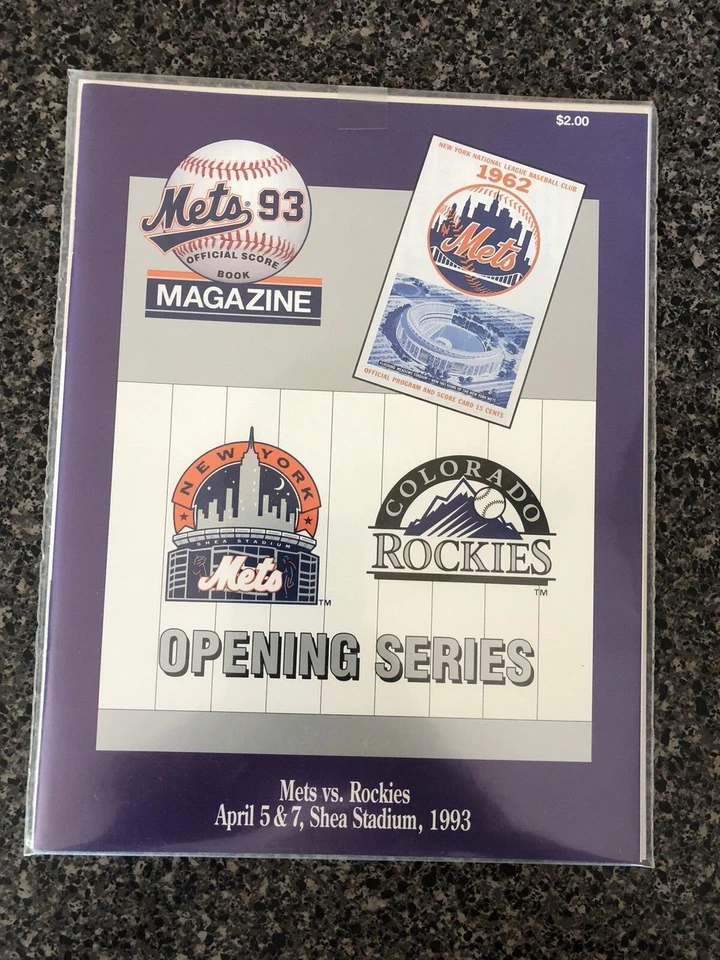 1993 OFFICIAL SCOREBOOK ' NEW YORK METS VS COLORADO ROCKIES ' 1ST SERIES EVER - Image 1 of 1