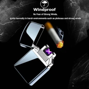 2024 New Mini Electronic Lighter Double Plasma Arc USB Lighters Rechargeable Win - Picture 1 of 21