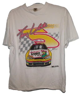 Oneita Solid White Terry Labonte #5 Nascar Racing Tee Size XL VTG 1998 Mens - Picture 1 of 3