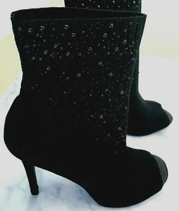 Charles by Charles David RANCID Women's Black Sock Peep Toe Booties SZ 7.5 *NIB* - Picture 1 of 12